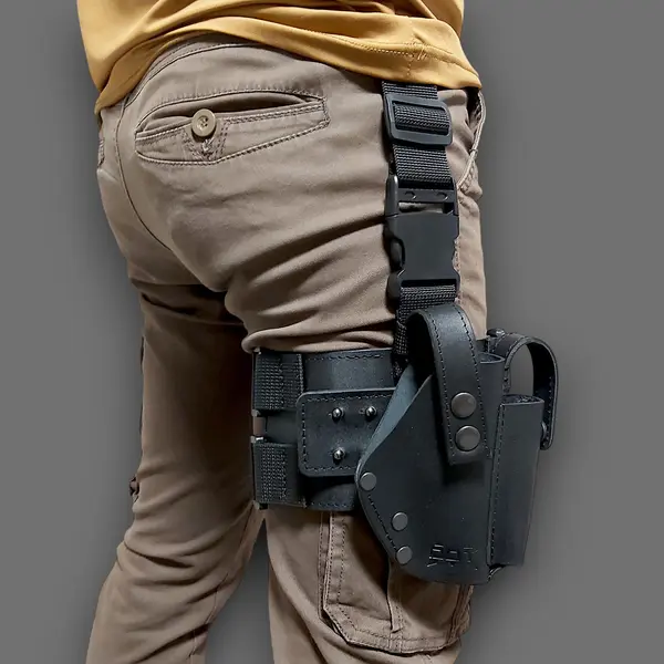 Набедренная кобура для ФОРТ 12/14/17/20| кожаная| черная