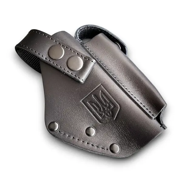 Кожаная кобура поясная для ФОРТ 12/17/14/20| герб Украины, на скобе| чёрная