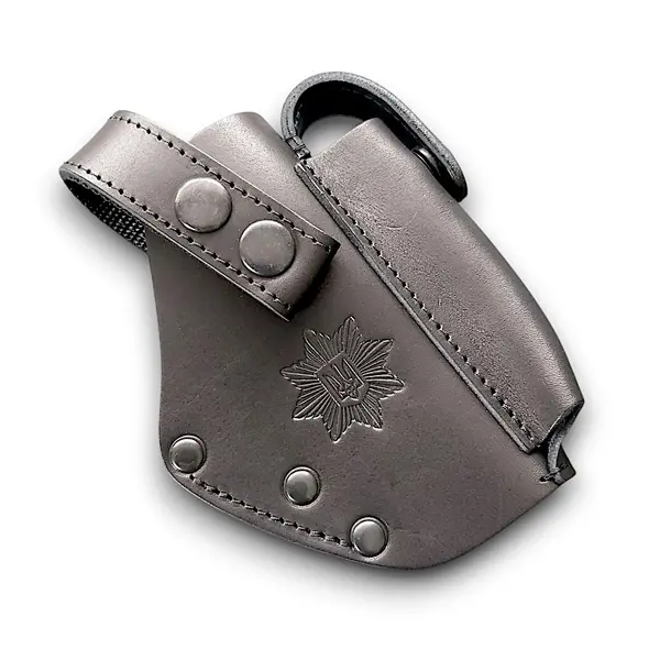 Кожаная поясная кобура для ФОРТ 12/14/17/20 "МВД Украины"| чёрная на скобе