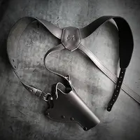 Оперативная кобура под револьвер| скрытого ношения| кожаная| черная