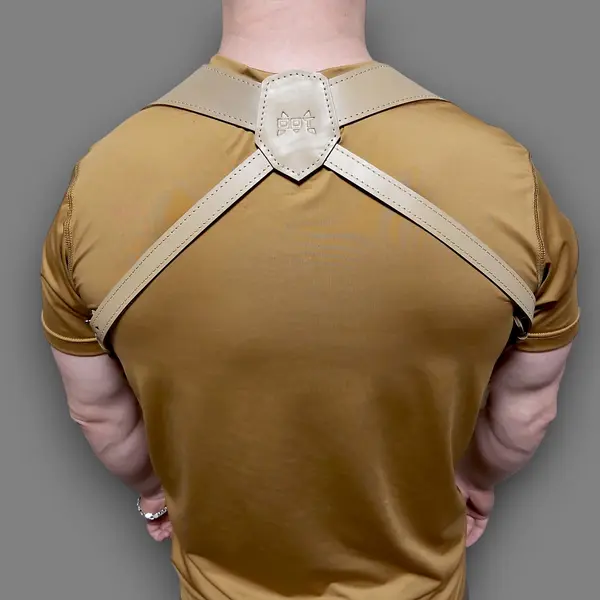 Оперативная кобура под ПМ с дополнительным магазином| кожаная| койот