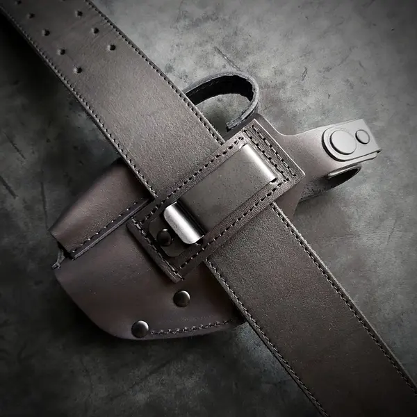 Кожаная кобура поясная под ФОРТ 12/14/17/20| чёрная| №1