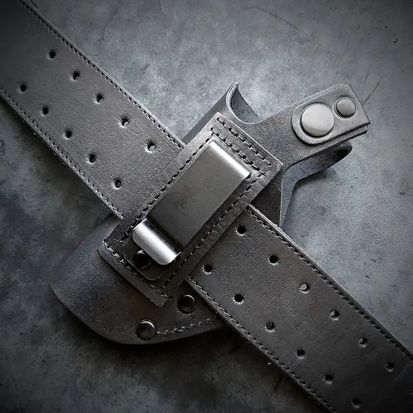 Кожаная кобура поясная для пистолета ПМ| на скобе| облегченная