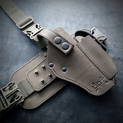 Набедренная кобура под ТТ| олива| кожаная