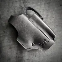 Кожаная кобура поясная под ФОРТ 17 | чёрная| на скобе