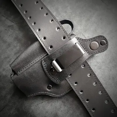 Шкіряна кобура поясна під ФОРТ 17 | чорна| на скобі