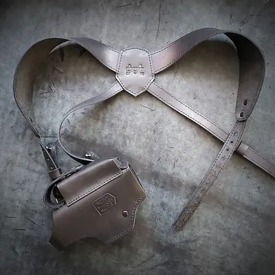 Оперативная кобура скрытого ношения под HK VP9 | чёрная, кожаная