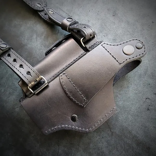 Оперативная кобура скрытого ношения под HK VP9 | чёрная, кожаная