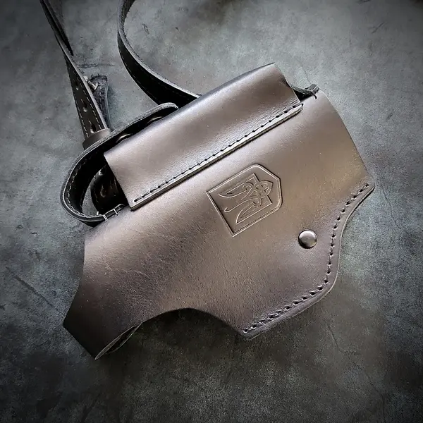 Оперативная кобура скрытого ношения под HK VP9 | чёрная, кожаная