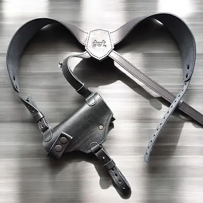 Шкіряна оперативна кобура під Glock 19 | із кліпсою| чорна