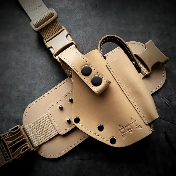 Кожаная набедренная кобура под ФОРТ 12/14/17/20 с тренчиком| койот