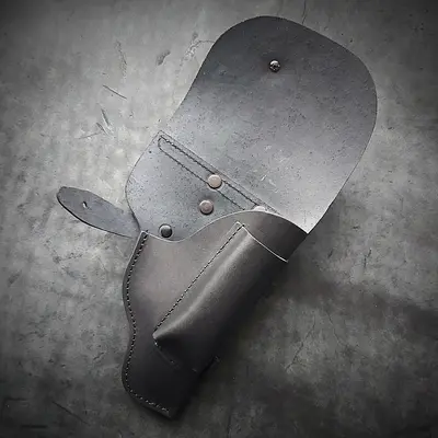 Кобура поясная закрытого типа| под ПМ| чёрная| кожаная