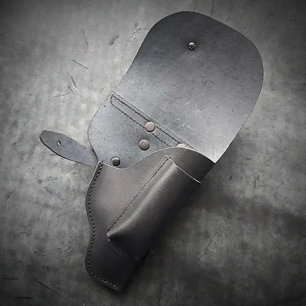 Кобура поясная закрытого типа| под ПМ| чёрная| кожаная