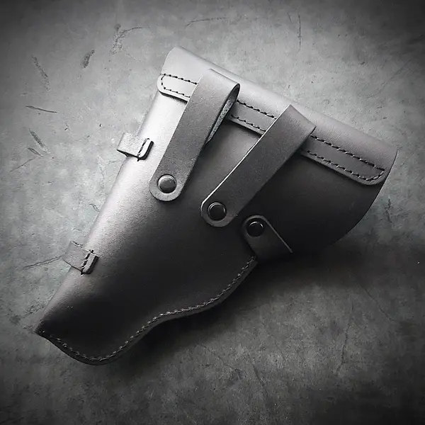 Кобура поясная закрытого типа| под ПМ| чёрная| кожаная