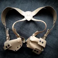 Оперативная кобура под ПМ с двумя магазинами| кожаная| койот