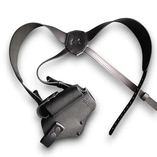 Кожаная оперативная кобура под Glock 17| скрытого ношения| чёрная