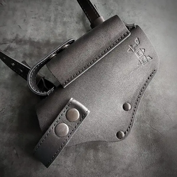 Кожаная оперативная кобура под Glock 17| скрытого ношения| чёрная