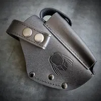 Кожаная кобура поясная для пистолета ПМ| Хищник | чёрная с клипсой