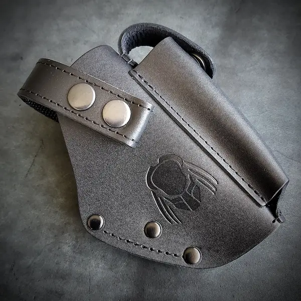 Кожаная кобура поясная для пистолета ПМ| Хищник | чёрная с клипсой