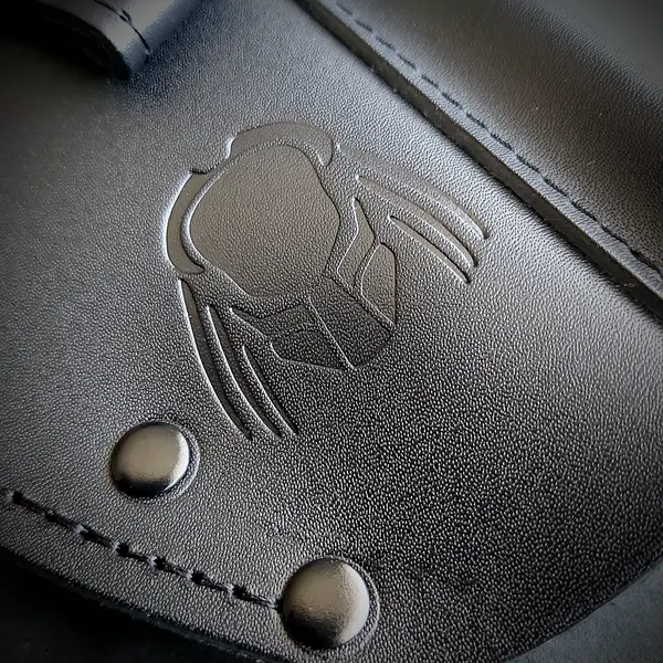 Кожаная кобура поясная для пистолета ПМ| Хищник | чёрная с клипсой