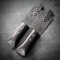 Шкіряний підсумок під магазин Glock 19 (паучер)| подвійний, чорний
