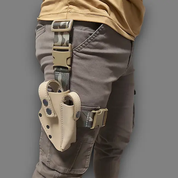 Набедренная кобура под ПМ| койот| кожаная