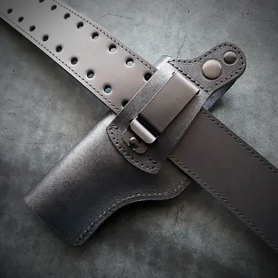 Кожаная кобура поясная под ФОРТ 14| чёрная| без магазина