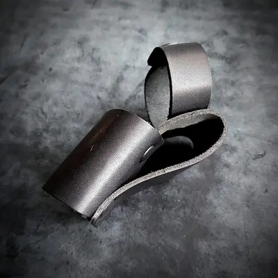 Тримач для кийка шкіряний| чорний з тисненням МВС