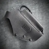 Кожаная кобура для пистолета ПМ| с клипсой | чёрная с тризубом