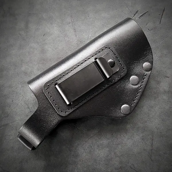 Кожаная кобура поясная для скрытого ношения под ФОРТ 12/17/20| чёрная (двухсторонняя)