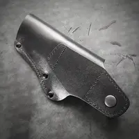 Шкіряна кобура поясна під Colt | чорна з гербом України