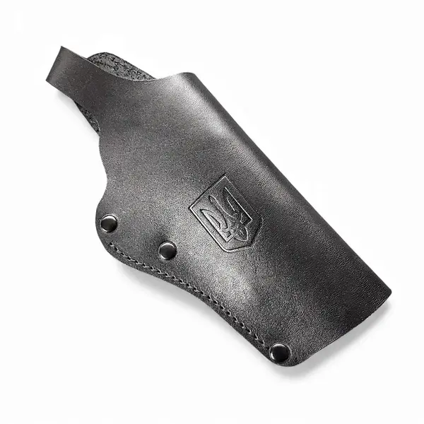 Кожаная кобура поясная под Colt| чёрная с гербом Украины