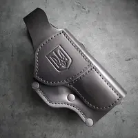 Кожаная кобура поясная под HK VP9| чёрная с гербом Украины