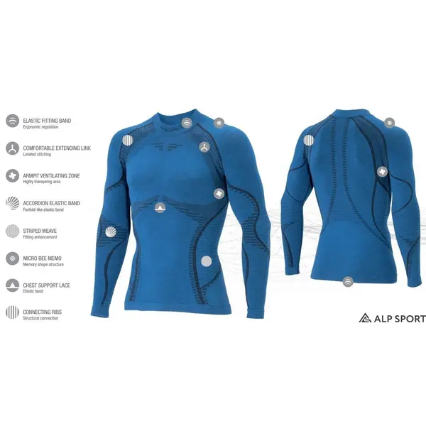 Чоловіча термофутболка Accapi Ergowool з довгим рукавом чорна