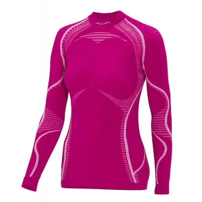 Жіноча термофутболка Accapi Ergowool з довгим рукавом Фуксі/Білий