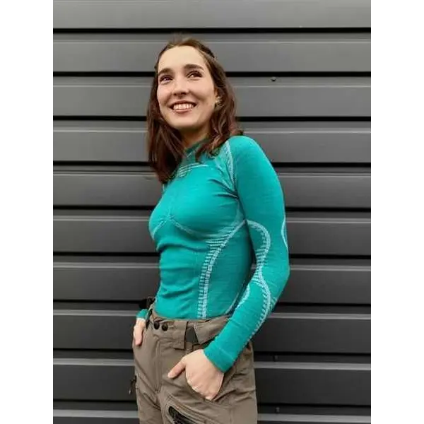 Жіноча термофутболка Accapi Ergowool з довгим рукавом Caribbean/White