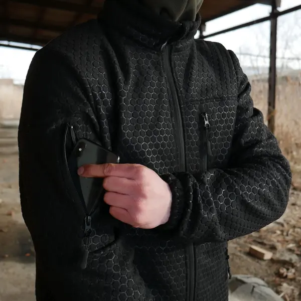 Militex Windblock Tactical Black fleece jacket mod. 4 S 🎃 Militex Windblock Tactical Black fleece jacket mod. 4 S 🎃