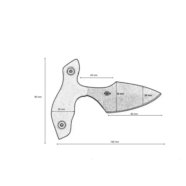 Тичковий ніж Blade Brothers ПІРАНЬЯ фіксований (сталь 1.4116, push dagger)