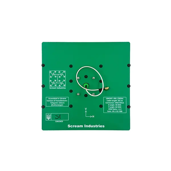 Патч-антена 1.3GHz 10.3dBi Linear