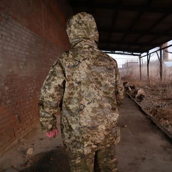 Плащ-дождевик с запаянными швами Kiborg піксель L