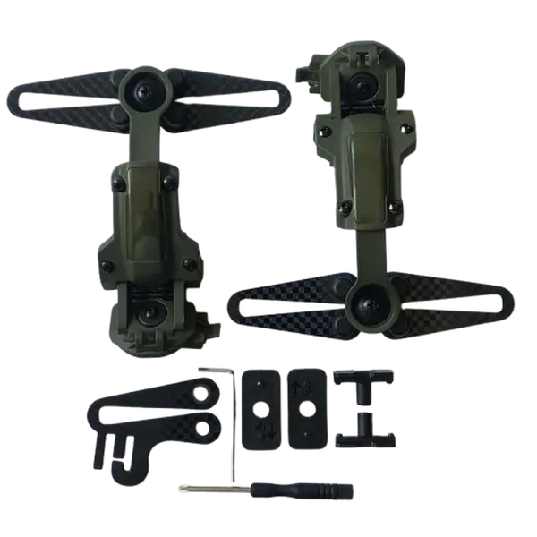 Комплект кріплень чебурашка на шолом для навушників Peltor та Sordin (Олива)