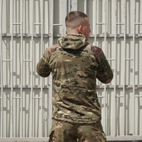 Кофта флісова з капюшоном Kiborg Jacket Grid Fleece Multicam S