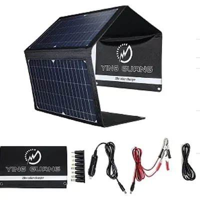 Складаний сонячний зарядний пристрій Solare 28 W USB + Type-C + DC (18V/1.5A) виходи (6358-EU+DC)