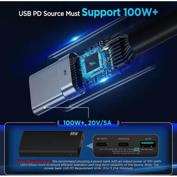 Кабель живлення для Starlink Mini 3 в 1 (Type-C/DC/прикурювач) 5 метрів