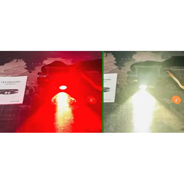 Тактичний налобний ліхтар Sofirn H25LR з червоним світлом 660лм