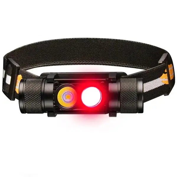 Тактичний ліхтар налобний Sofirn H25LR з червоним світлом 660лм + акумулятор 3400 мАг