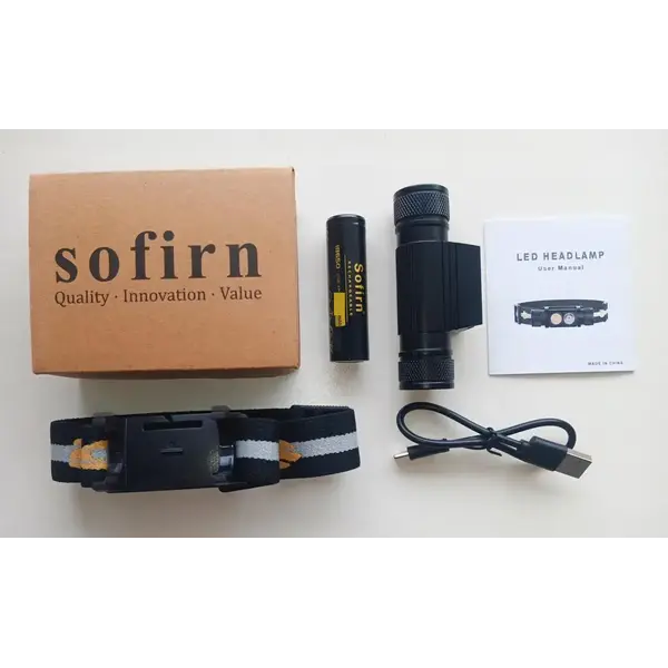 Налобний ліхтар Sofirn H25LR із синім світлом 800лм USB-C (акумулятор 18650 на 3400мАч)