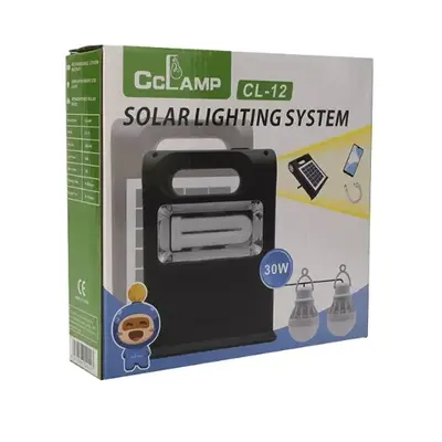 Сонячна зарядна станція + LED ліхтар Cclamp CL-12 30W з лампочками + Power Bank