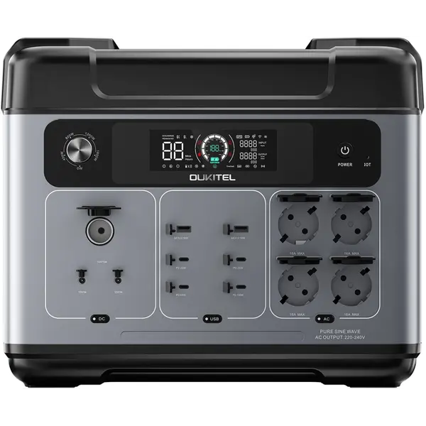 Портативна автономна зарядна станція Oukitel P2001E Plus 2400Вт 2048Вт/год LiFePO4