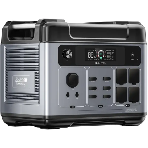 Портативна автономна зарядна станція Oukitel P2001E Plus 2400Вт 2048Вт/год LiFePO4